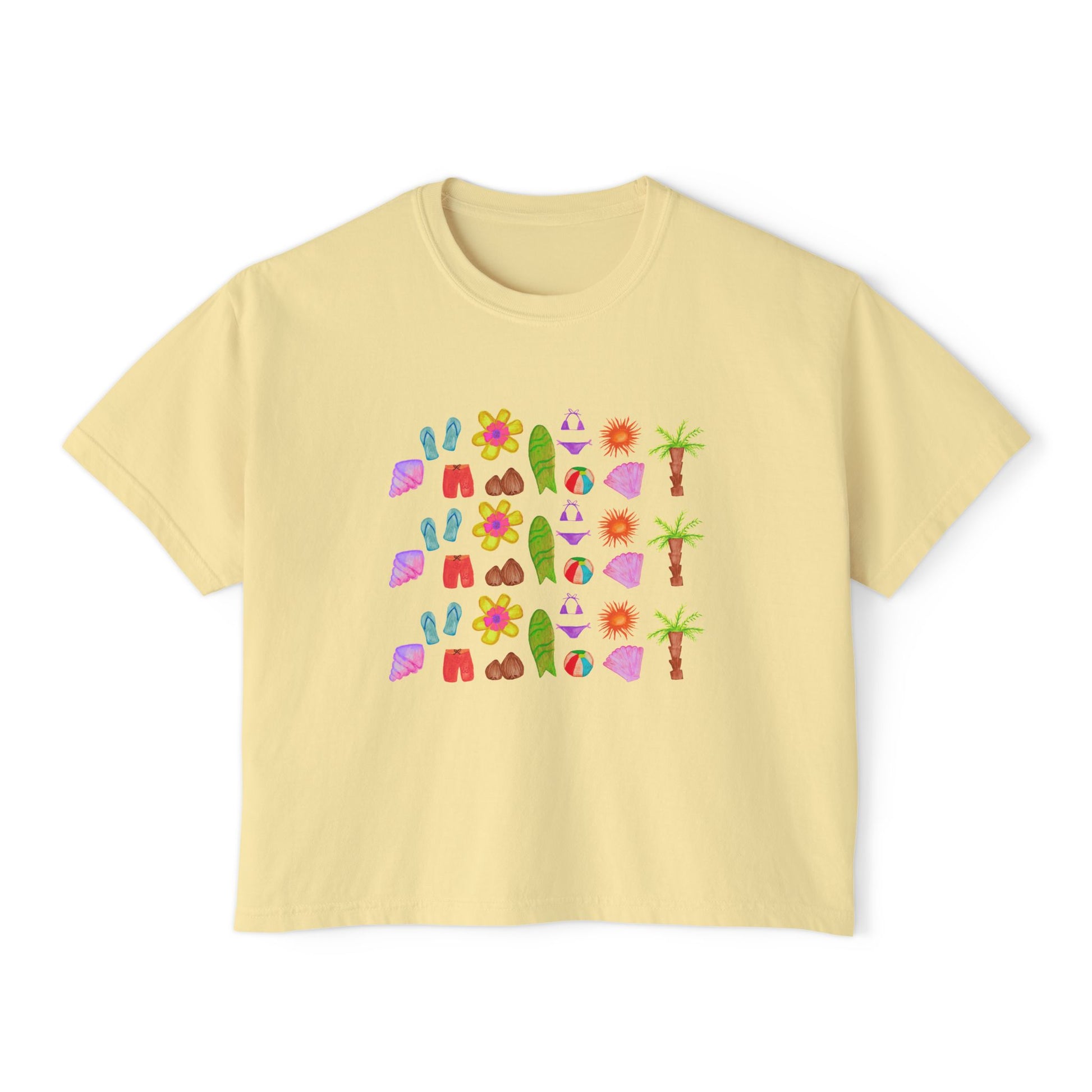 Island Time - Women's Cropped Tee - 100% Cotton