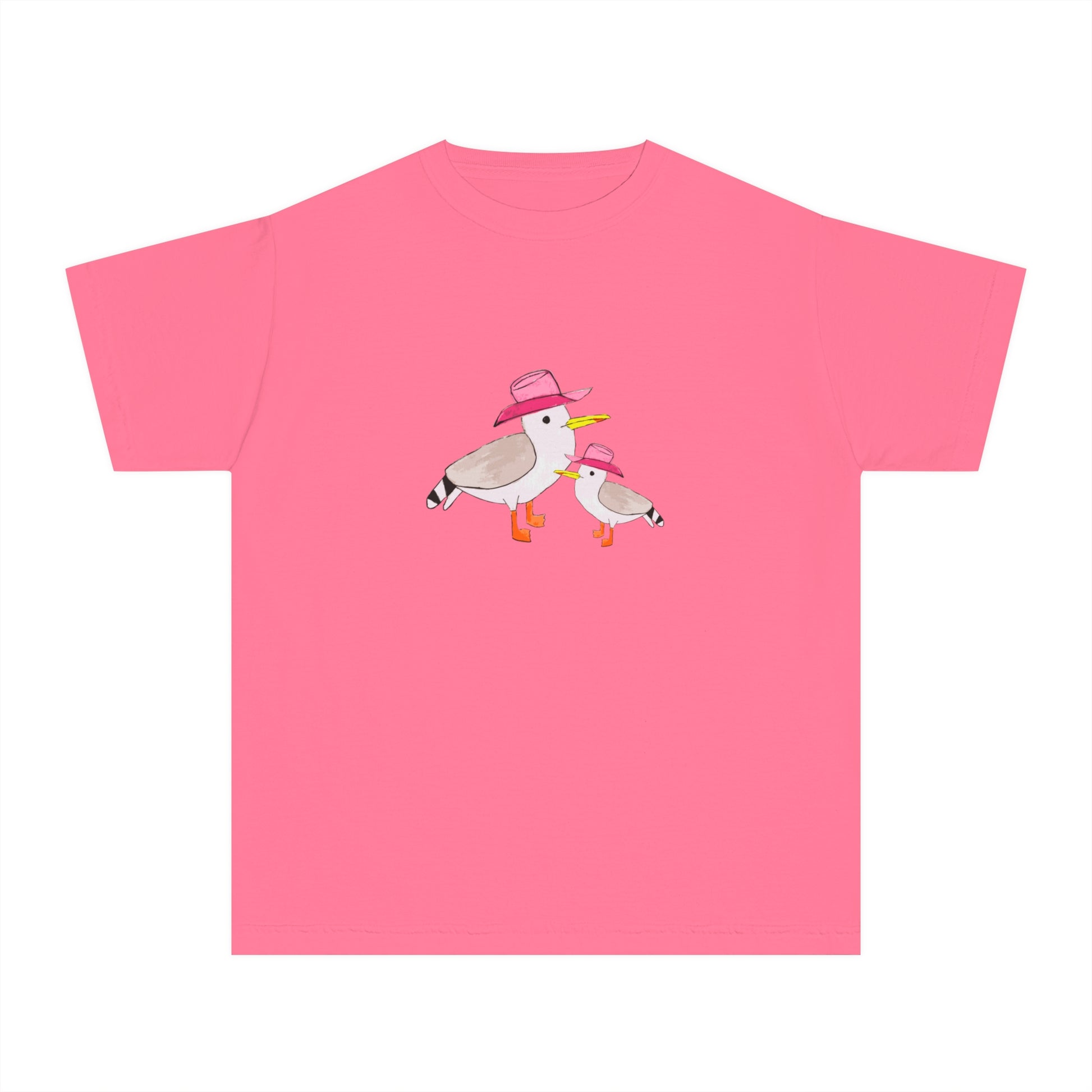 Cow Gulls - Pink Cowgirl Hat - Kid's Tee - 100% Cotton
