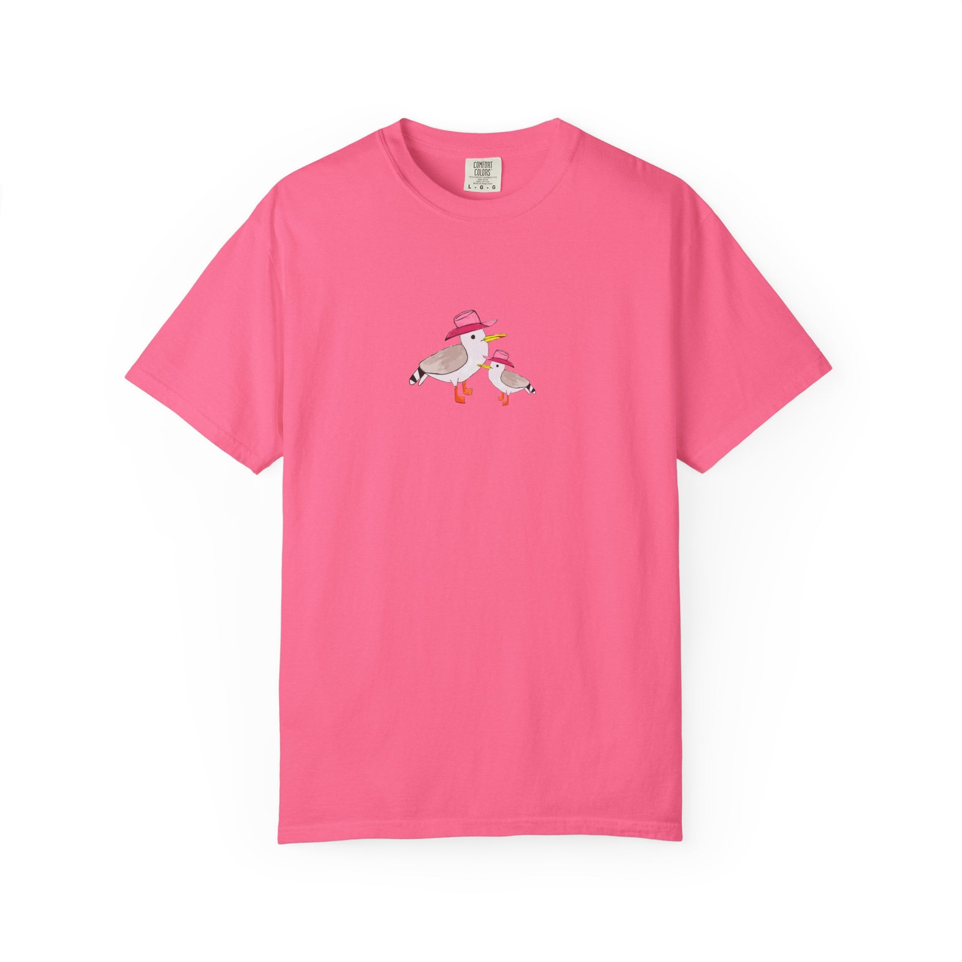 Cow Gulls - Pink Cowgirl Hat - Adult Tee - 100% Cotton