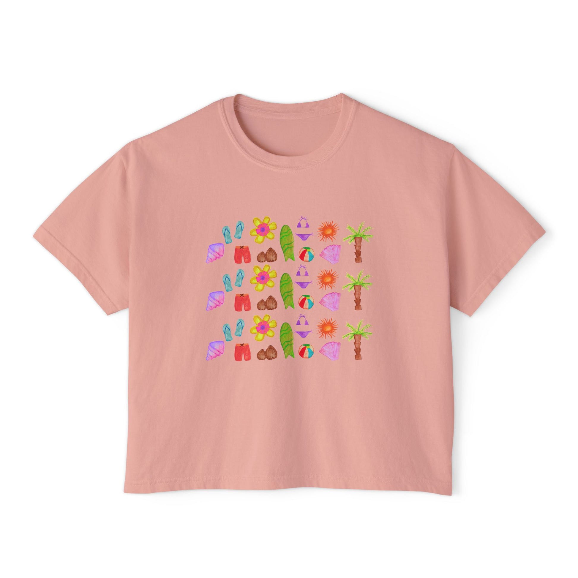 Island Time - Women's Cropped Tee - 100% Cotton