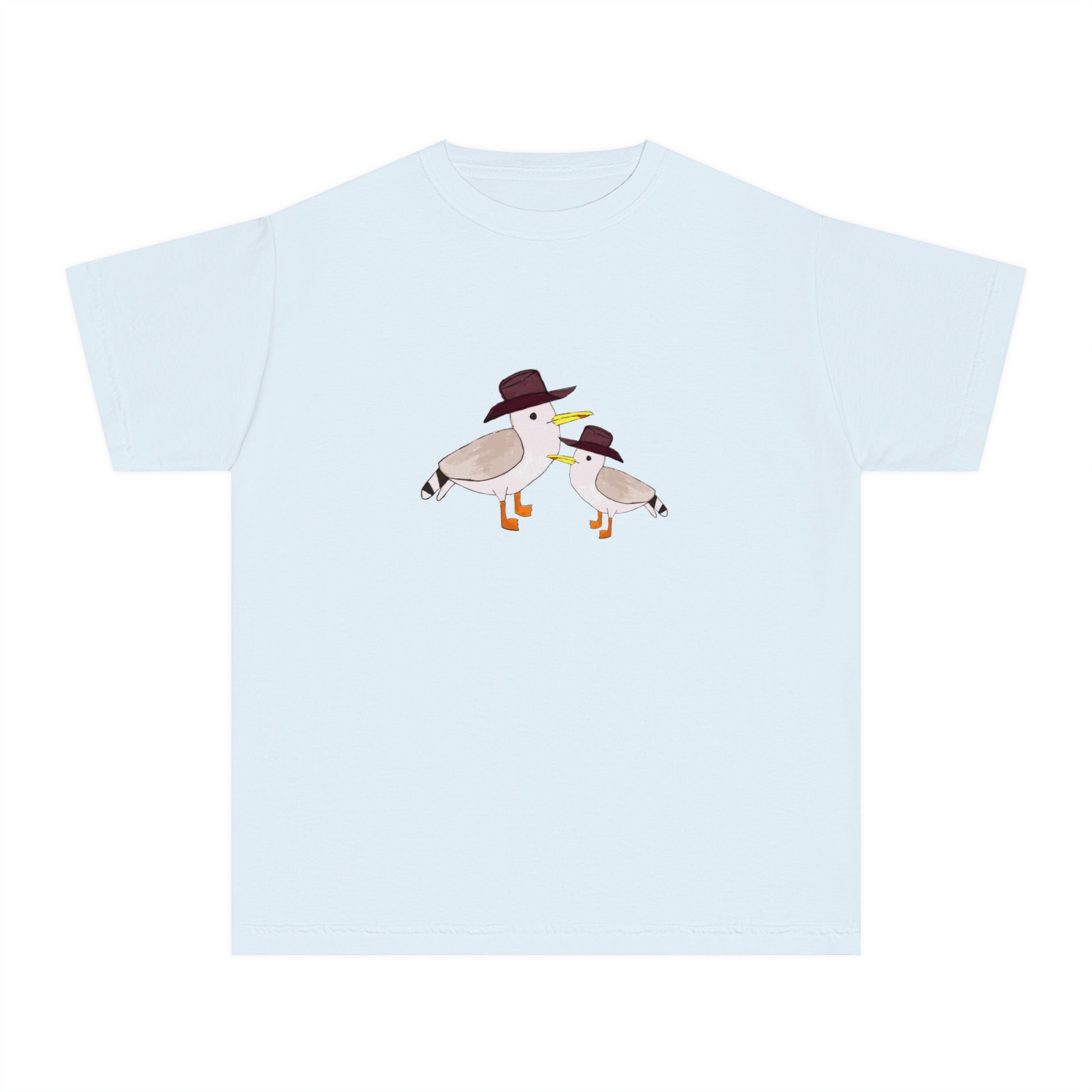 Cow Gulls - Brown Cowboy Hat - Kid's Tee - 100% Cotton