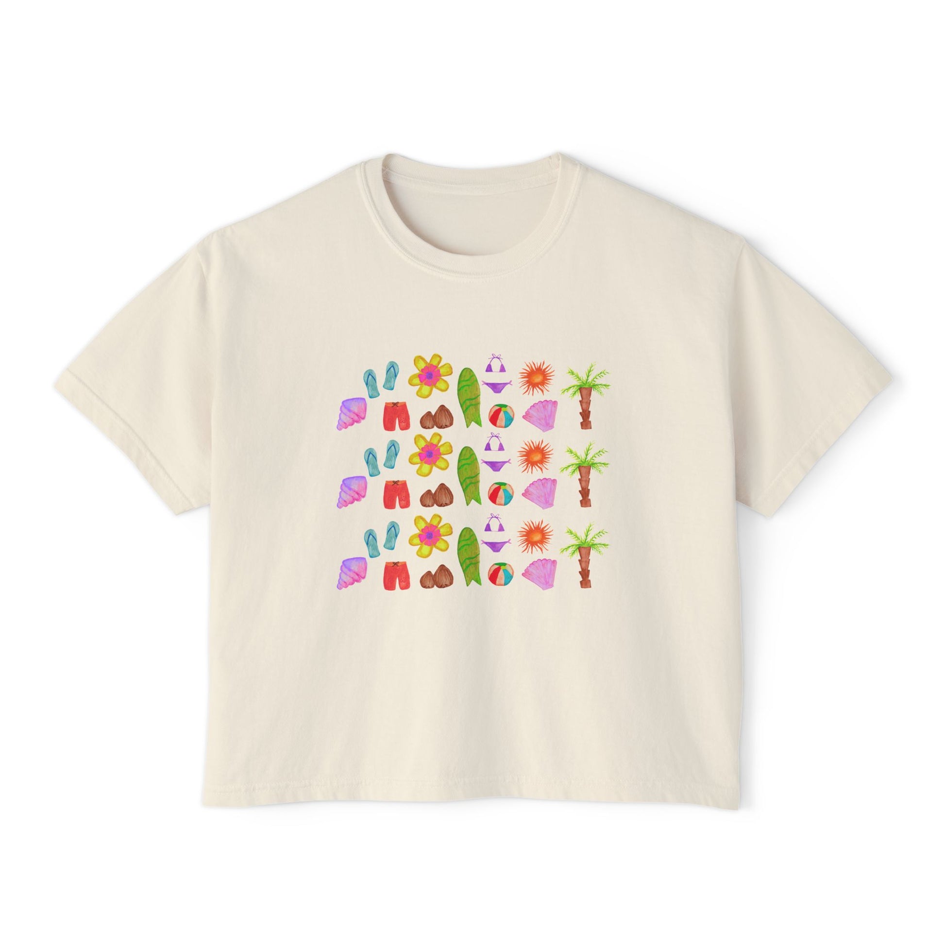Island Time - Women's Cropped Tee - 100% Cotton