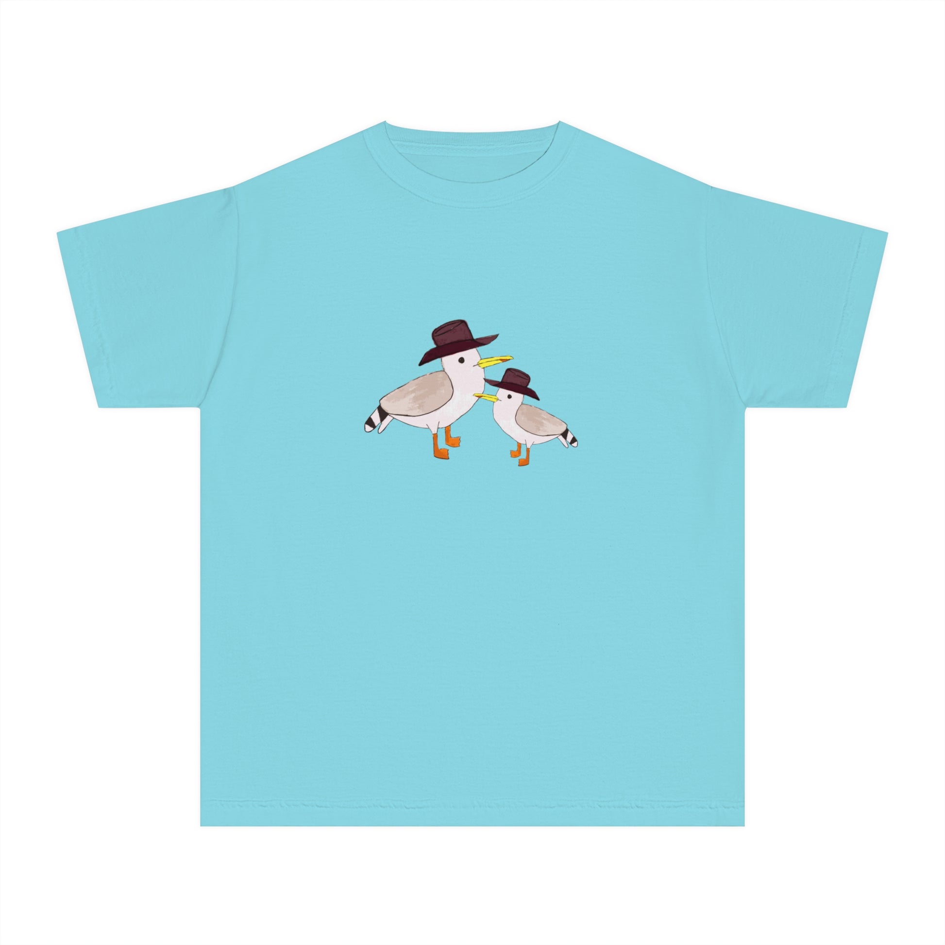 Cow Gulls - Brown Cowboy Hat - Kid's Tee - 100% Cotton
