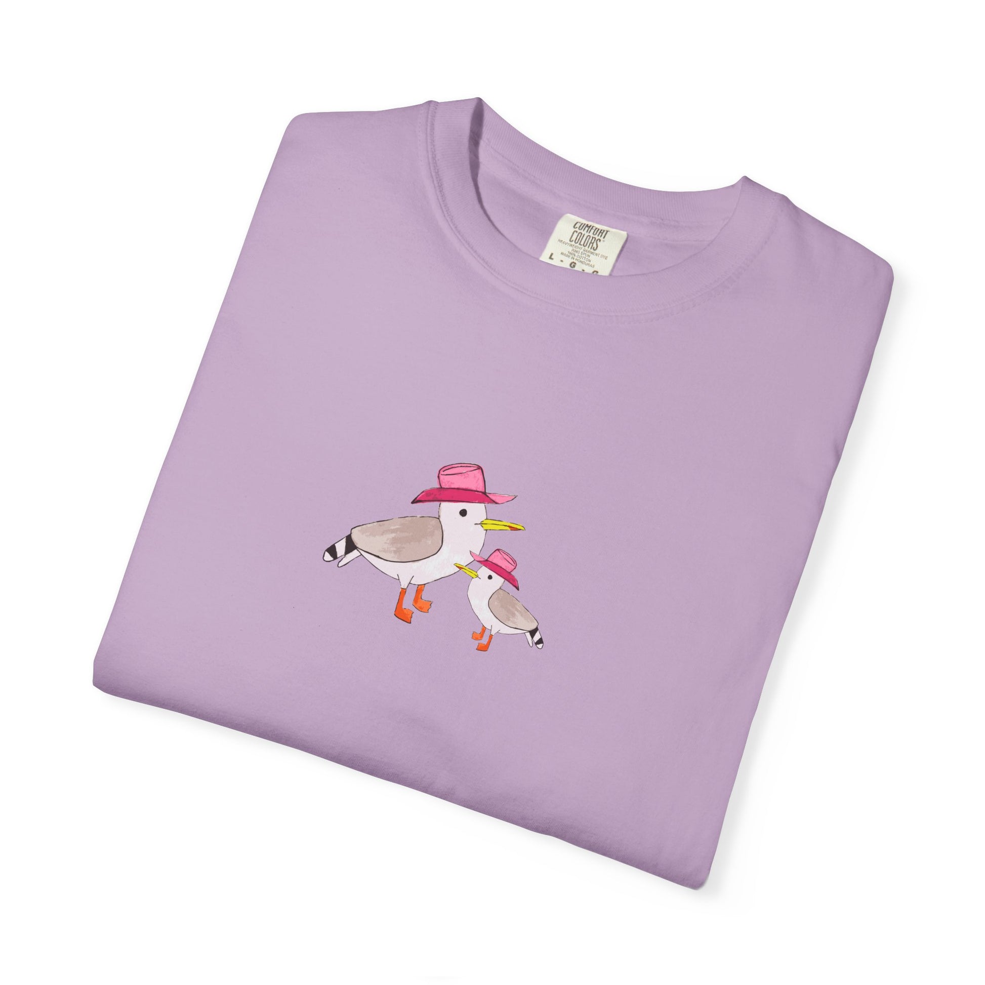 Cow Gulls - Pink Cowgirl Hat - Adult Tee - 100% Cotton