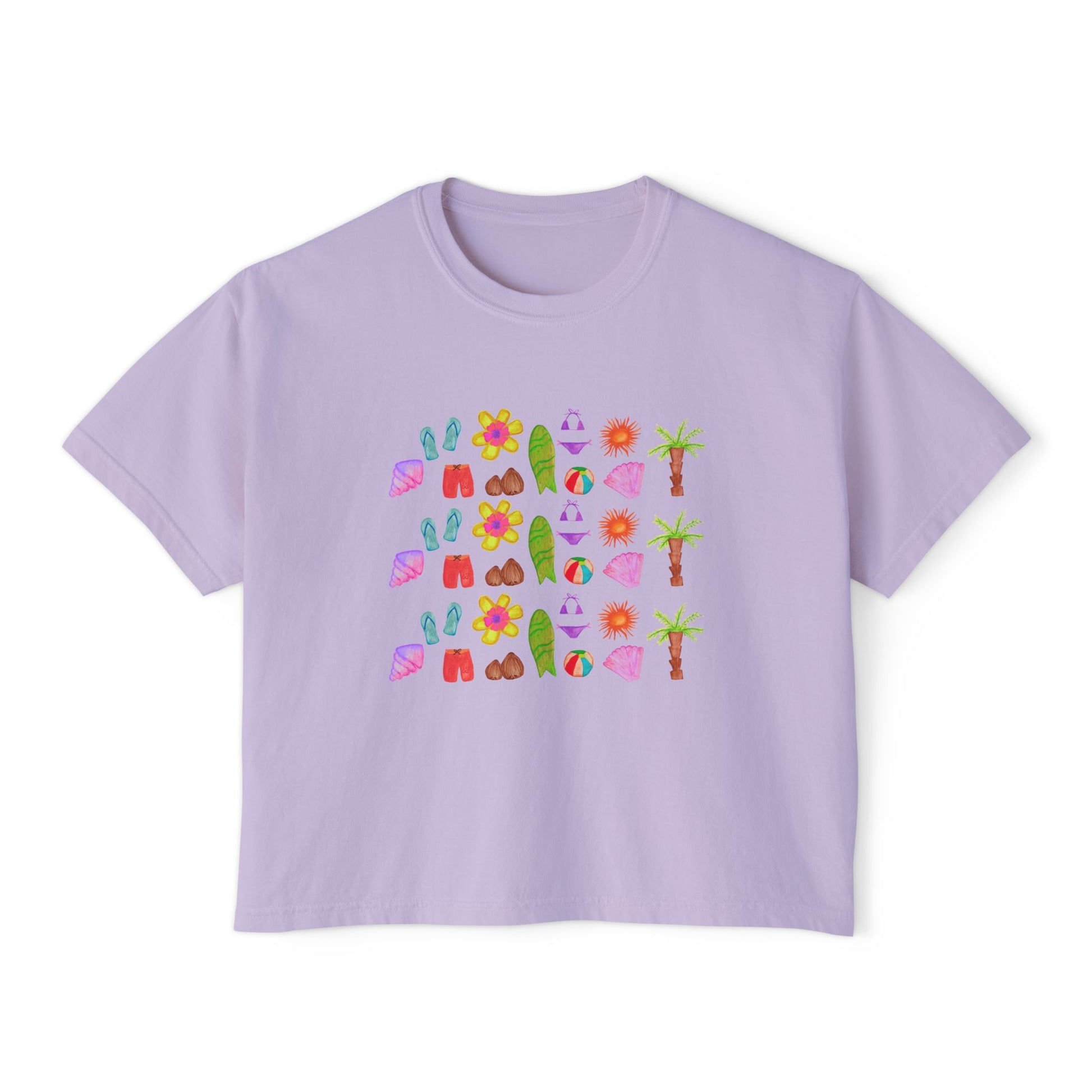 Island Time - Women's Cropped Tee - 100% Cotton