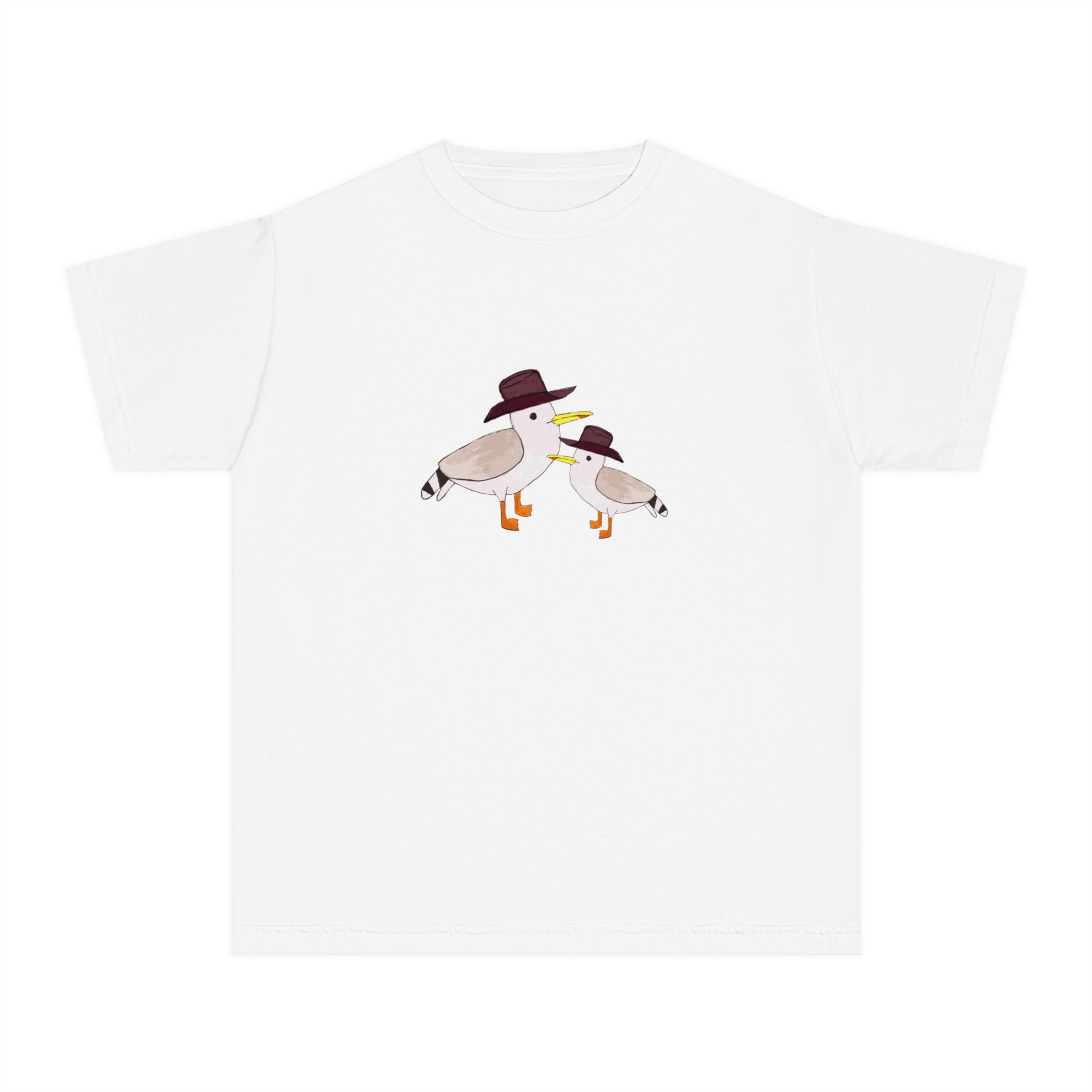 Cow Gulls - Brown Cowboy Hat - Kid's Tee - 100% Cotton