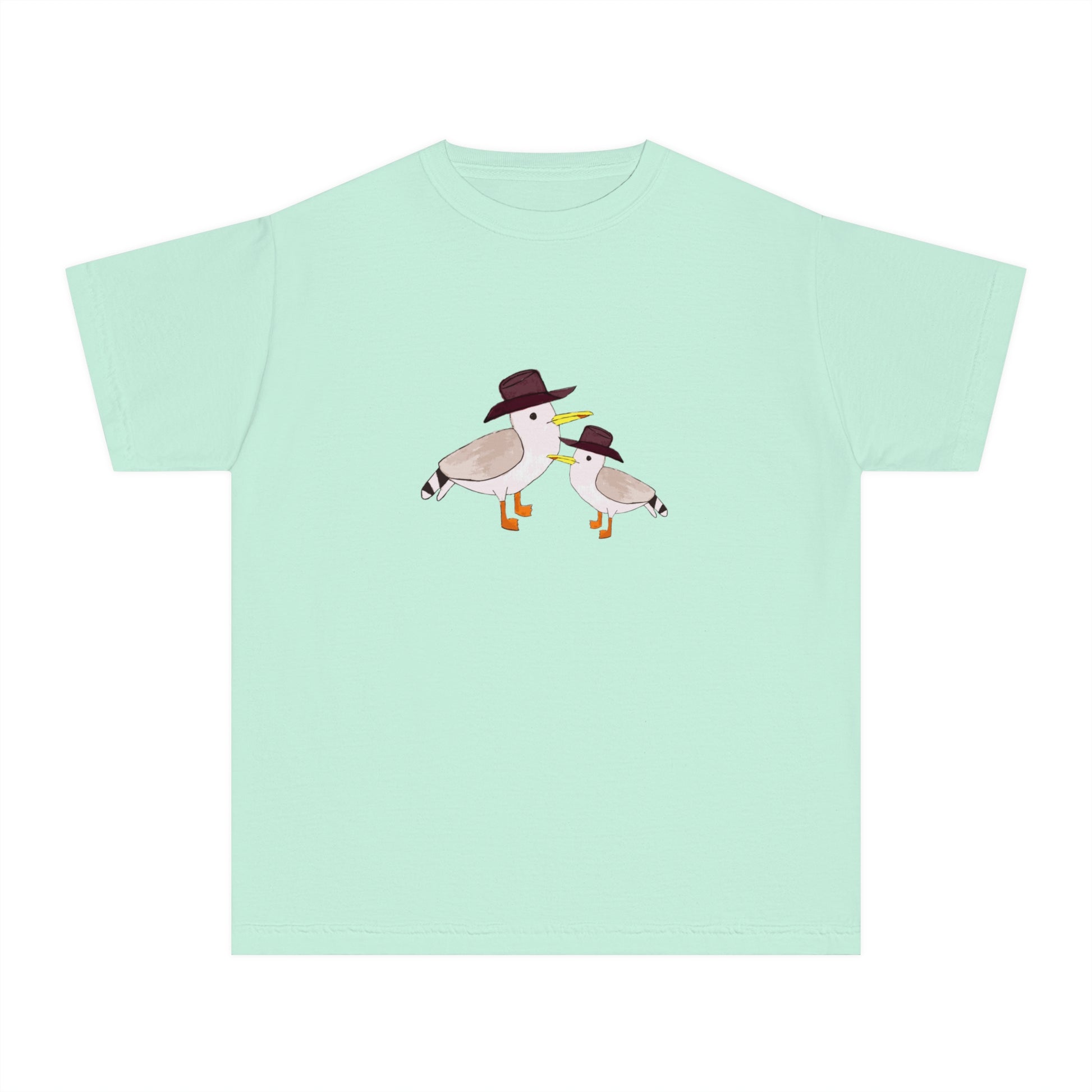 Cow Gulls - Brown Cowboy Hat - Kid's Tee - 100% Cotton