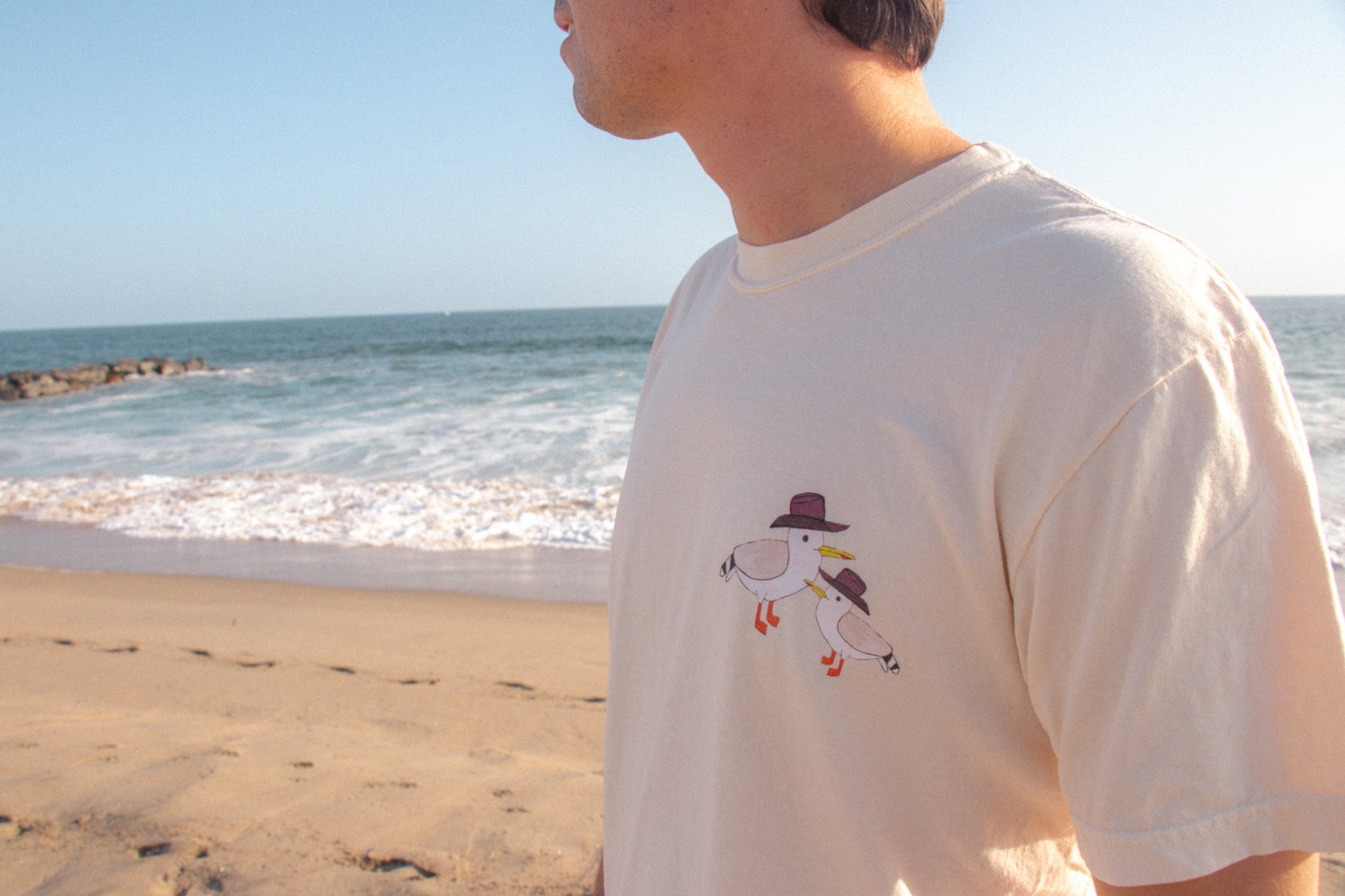 Cow Gulls - Brown Cowboy Hat - Adult Tee - 100% Cotton