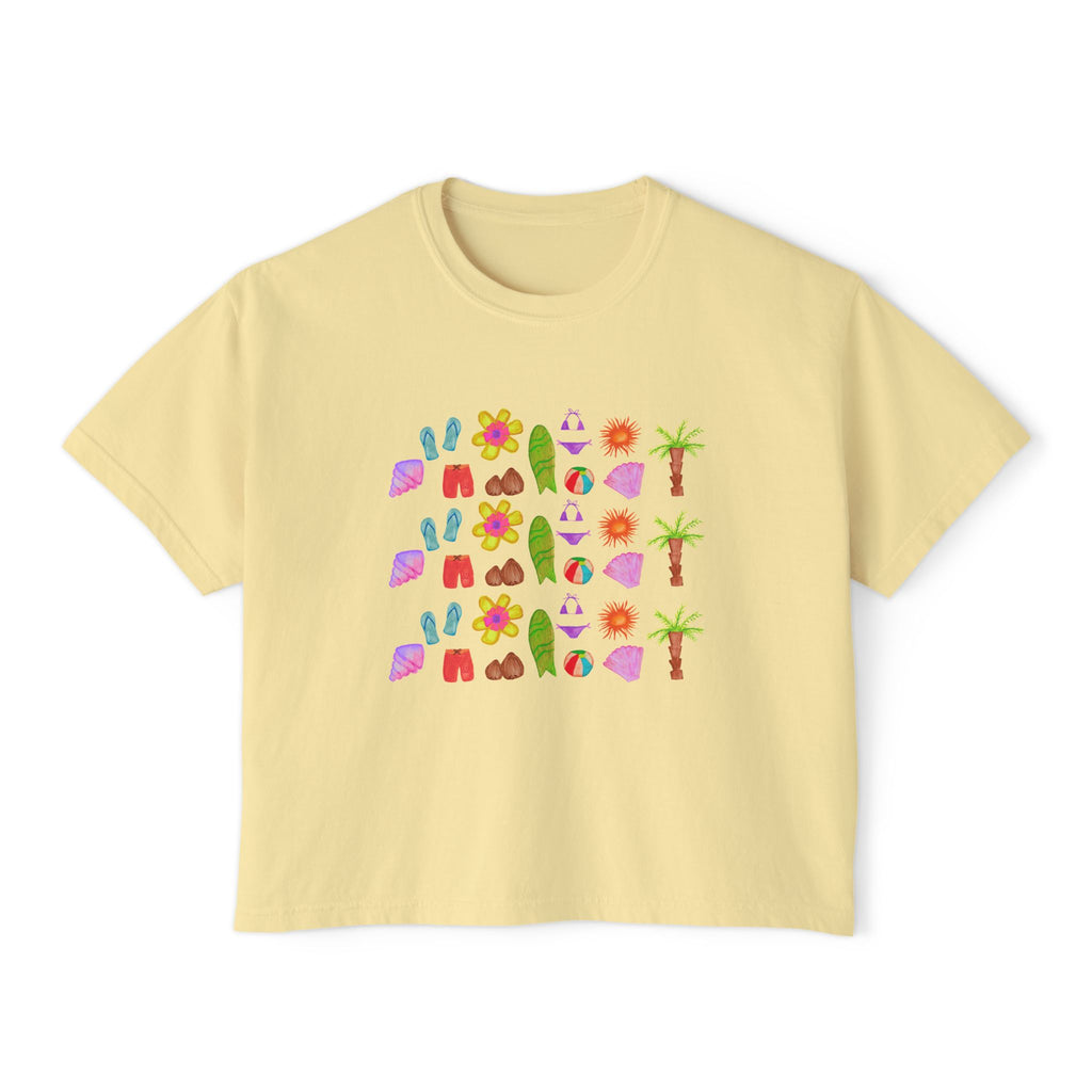 Island Time - Women's Cropped Tee - 100% Cotton