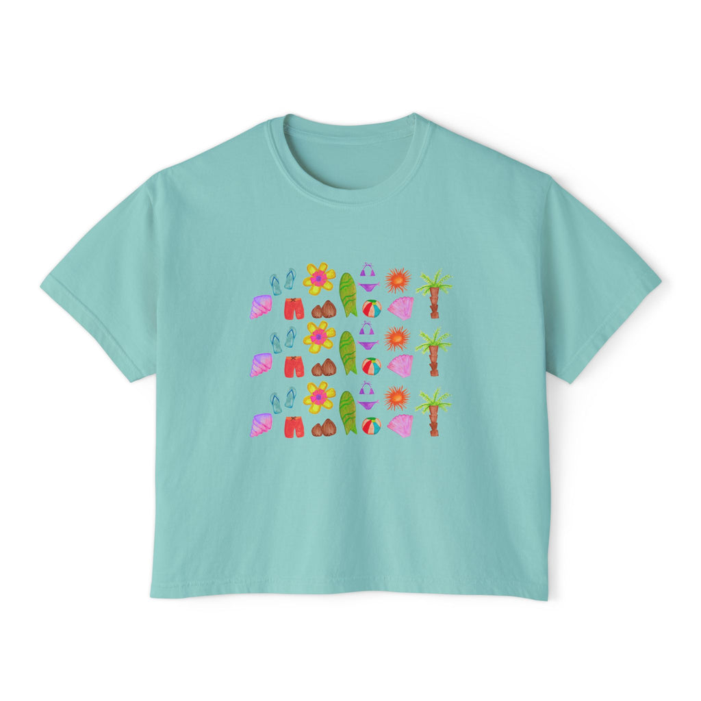 Island Time - Women's Cropped Tee - 100% Cotton