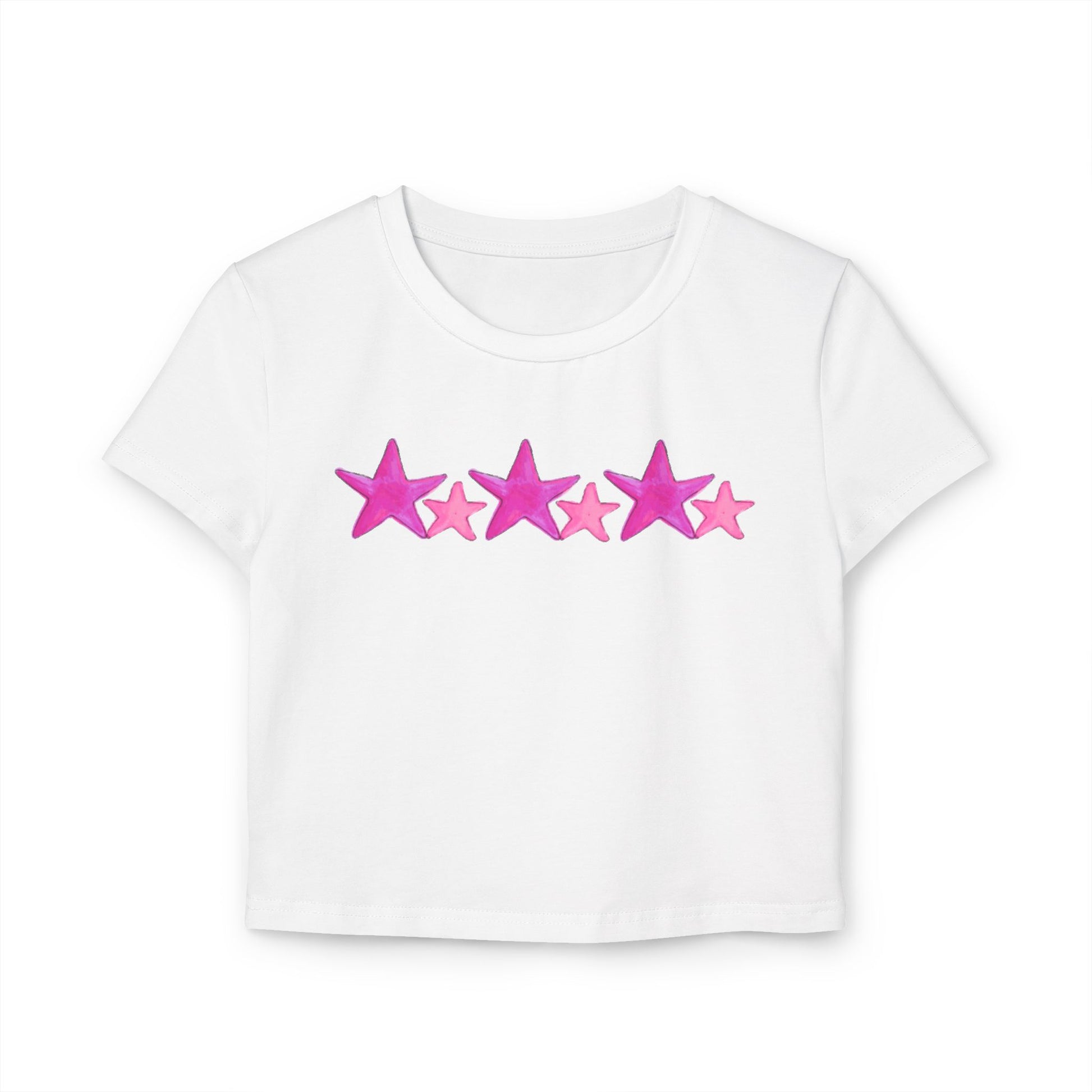 Starry Pink - Women's Baby Tee - 100% Cotton
