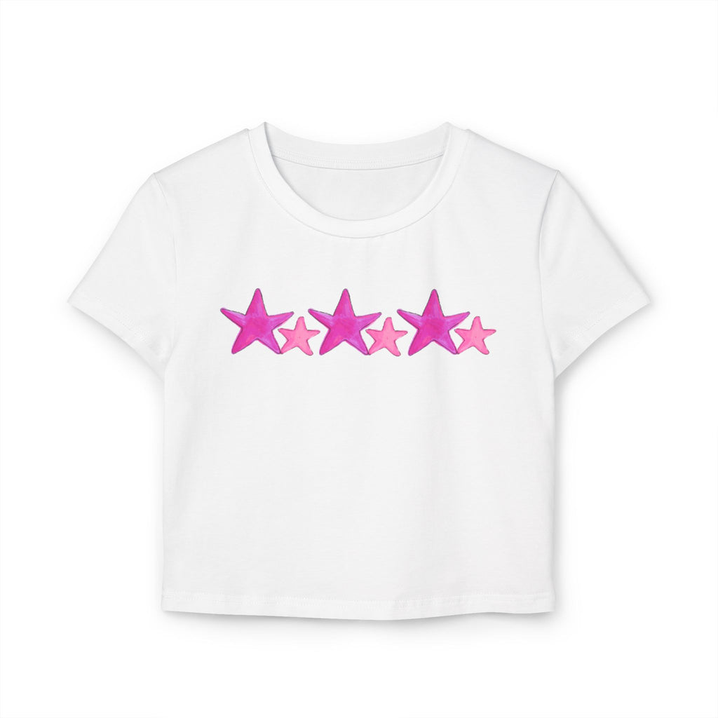 Starry Pink - Women's Baby Tee - 100% Cotton