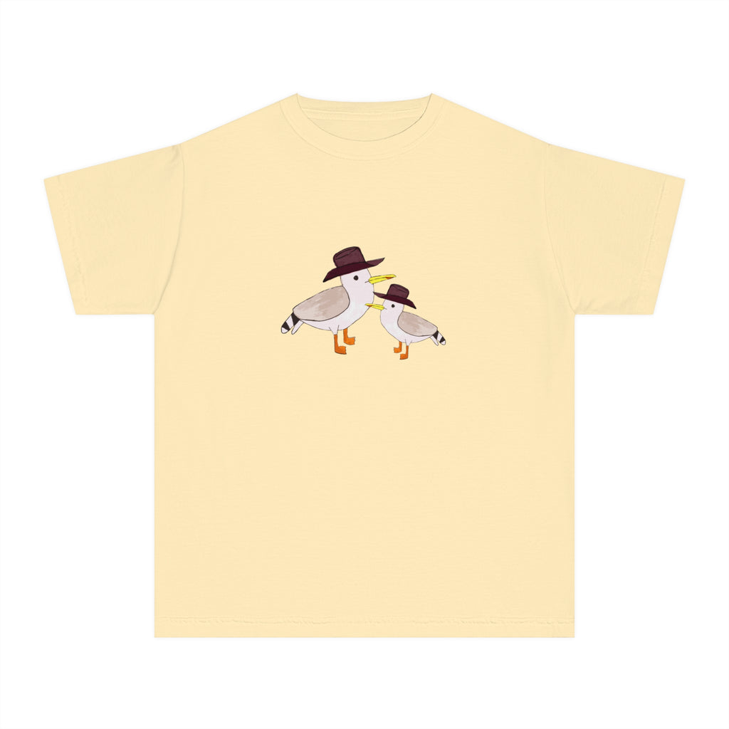 Cow Gulls - Brown Cowboy Hat - Kid's Tee - 100% Cotton