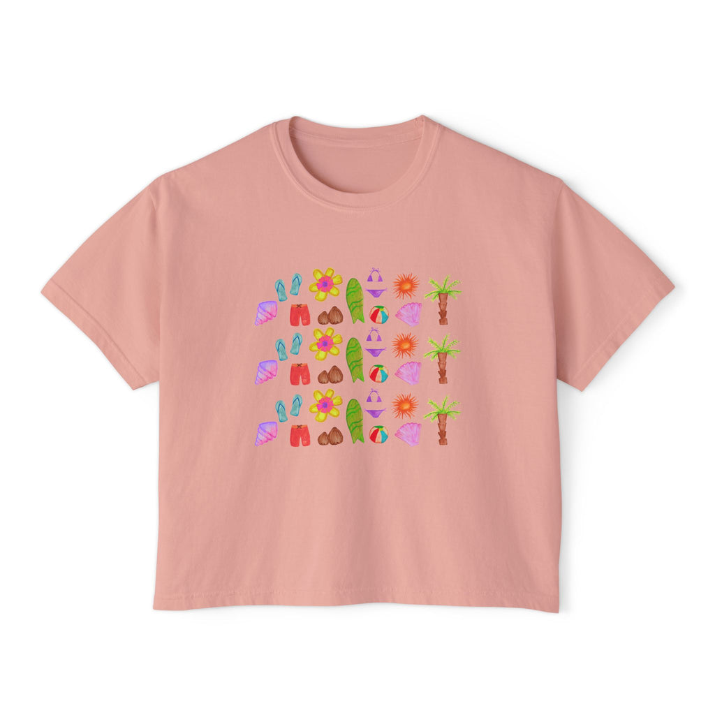 Island Time - Women's Cropped Tee - 100% Cotton