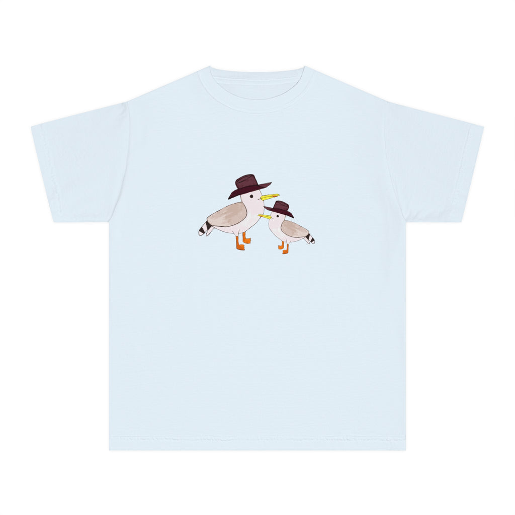 Cow Gulls - Brown Cowboy Hat - Kid's Tee - 100% Cotton
