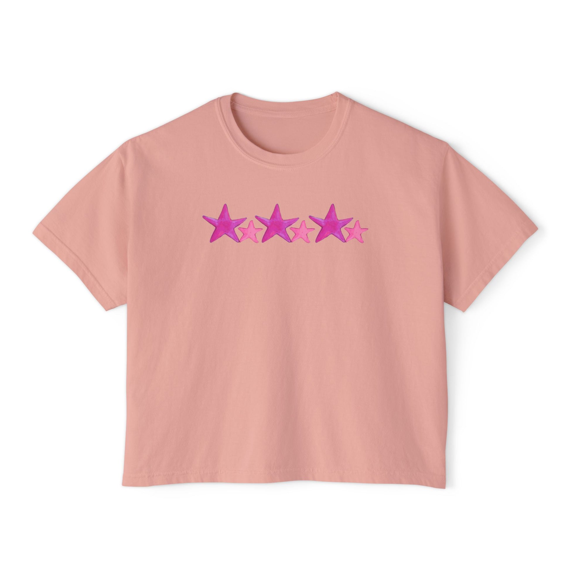 Starry Pink - Women's Cropped Tee - 100% Cotton