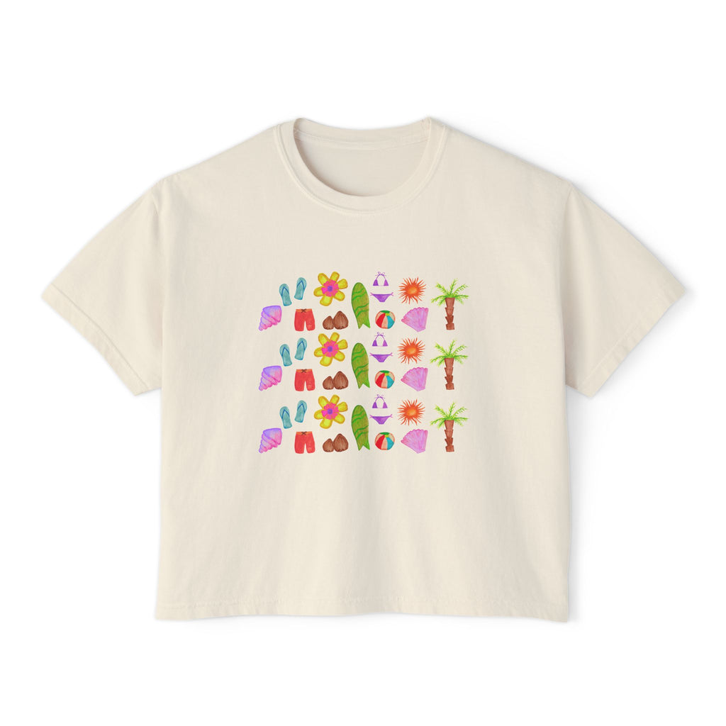 Island Time - Women's Cropped Tee - 100% Cotton