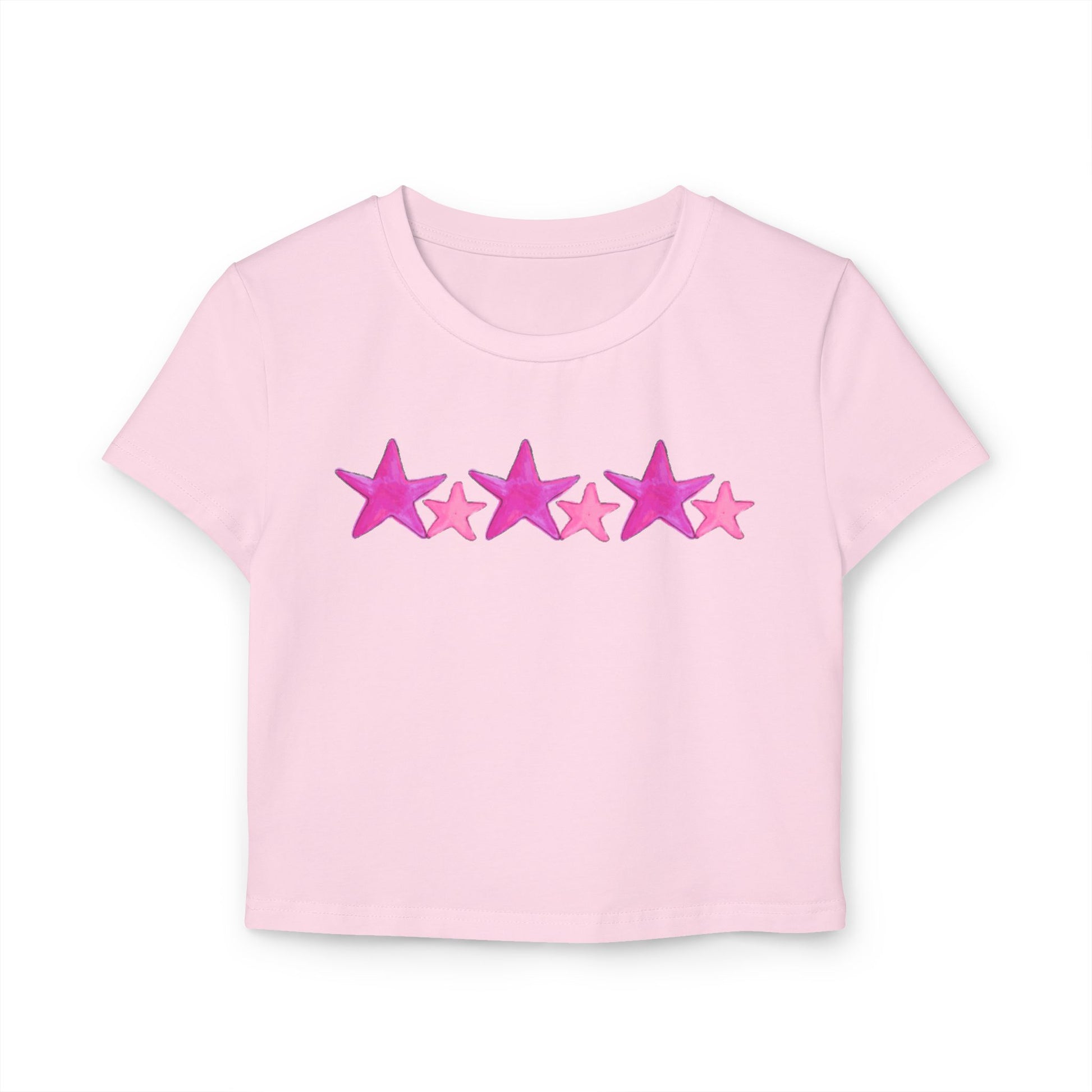 Starry Pink - Women's Baby Tee - 100% Cotton