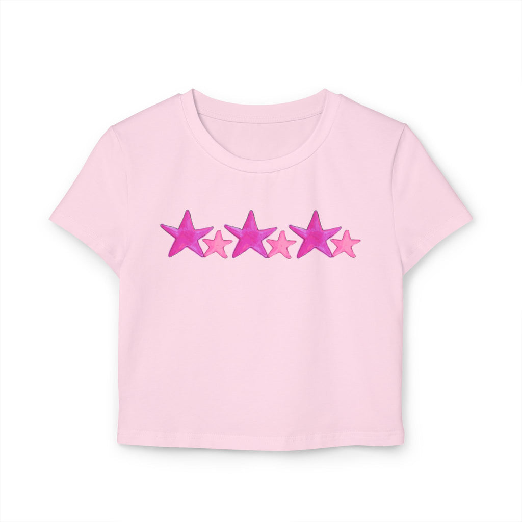 Starry Pink - Women's Baby Tee - 100% Cotton