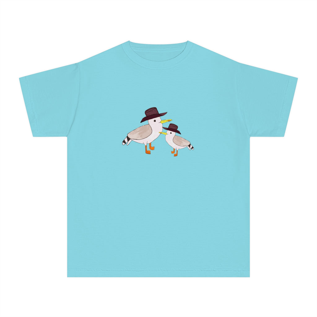 Cow Gulls - Brown Cowboy Hat - Kid's Tee - 100% Cotton