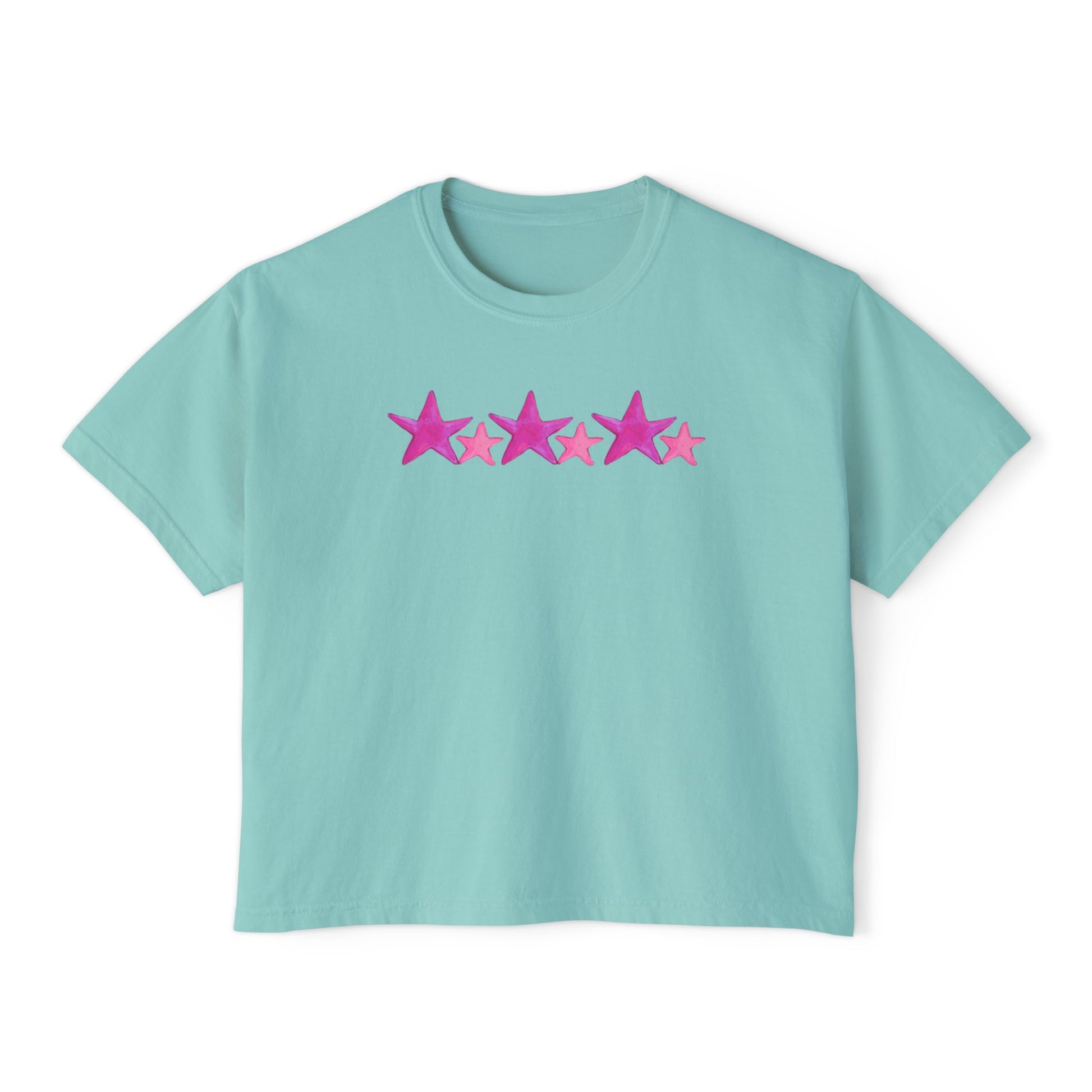 Starry Pink - Women's Cropped Tee - 100% Cotton