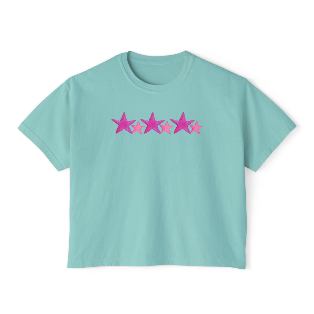 Starry Pink - Women's Cropped Tee - 100% Cotton