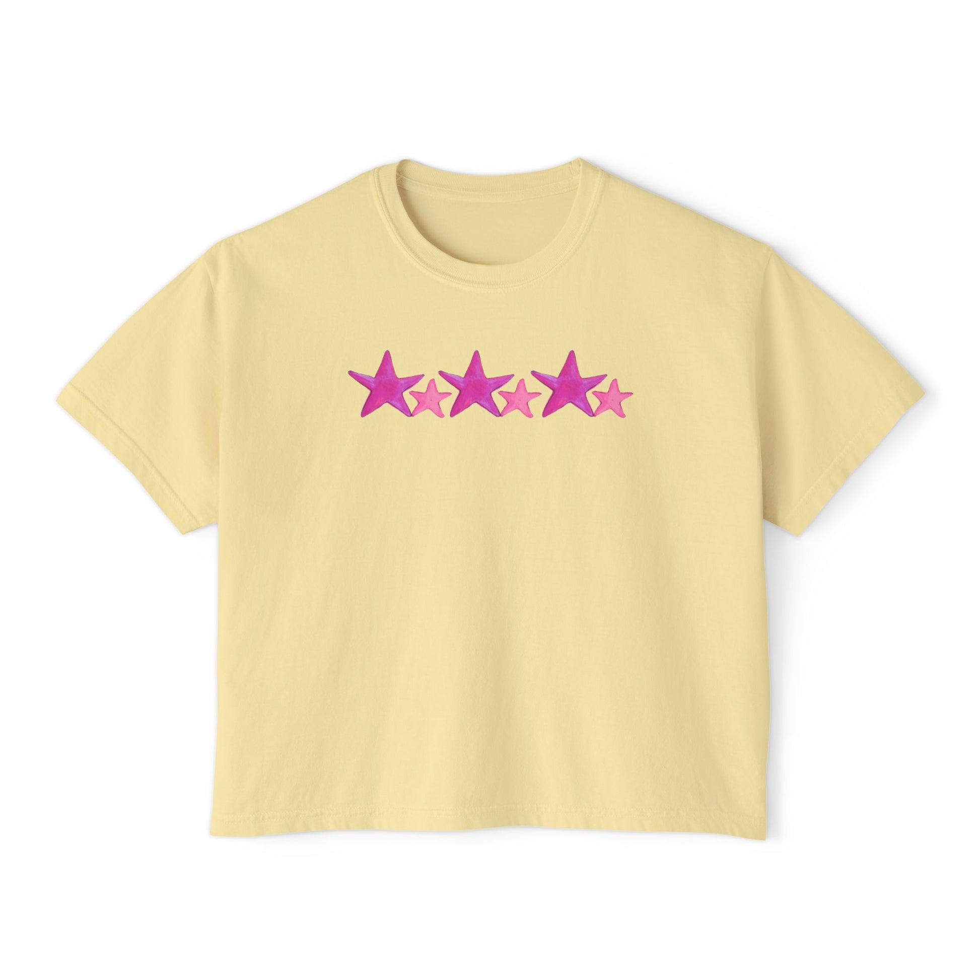 Starry Pink - Women's Cropped Tee - 100% Cotton