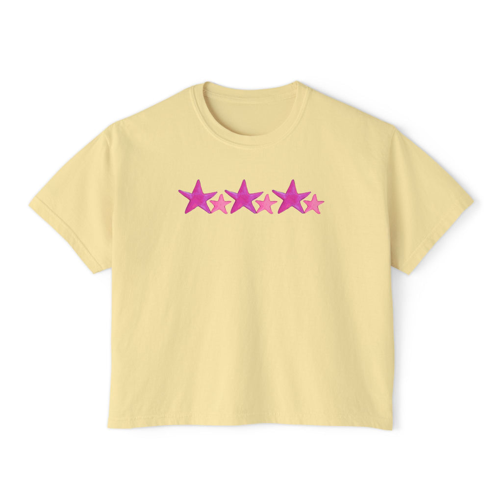 Starry Pink - Women's Cropped Tee - 100% Cotton