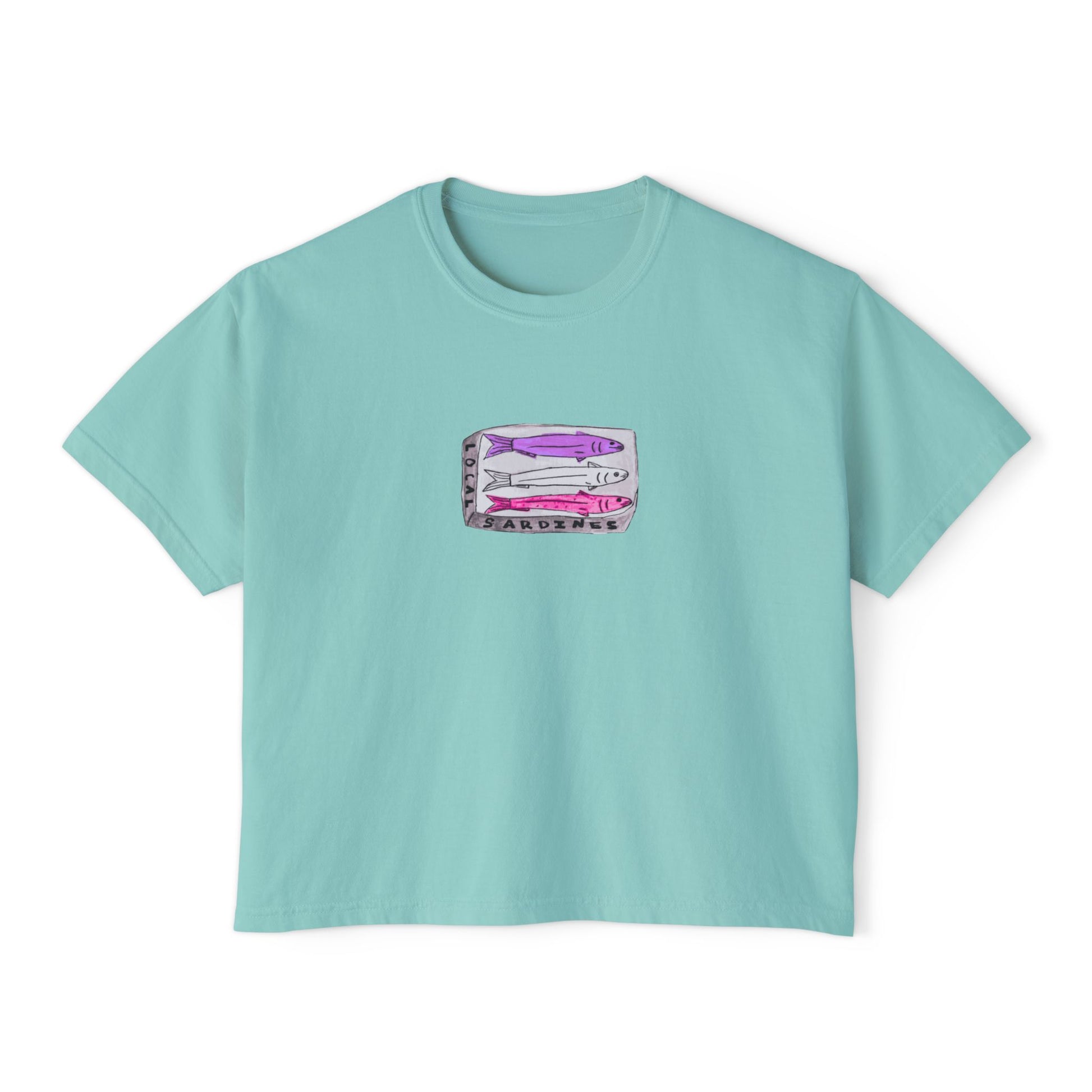 Local Sardines - Women's Cropped  Tee - 100% Cotton