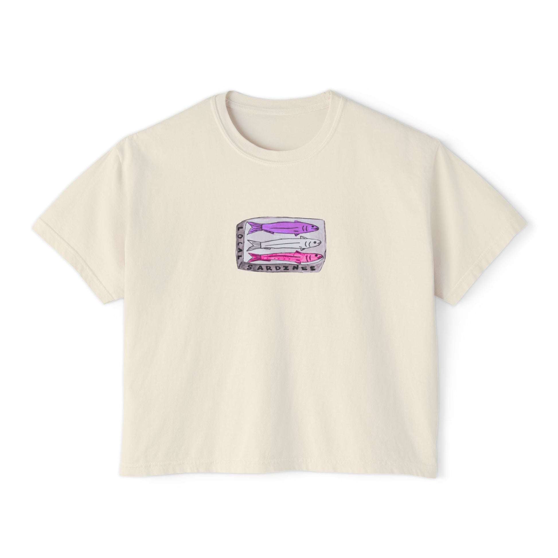 Local Sardines - Women's Cropped  Tee - 100% Cotton