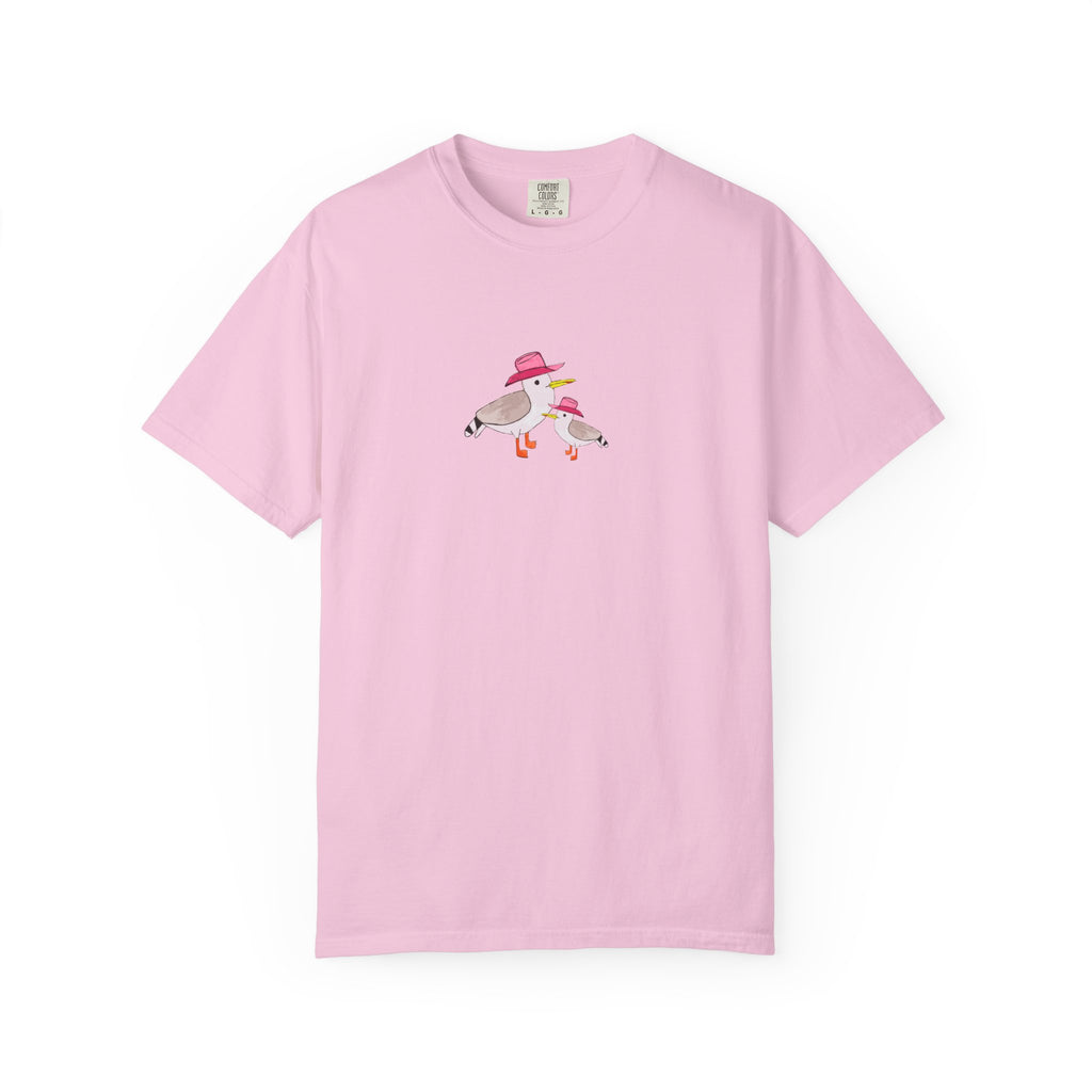Cow Gulls - Pink Cowgirl Hat - Adult Tee - 100% Cotton
