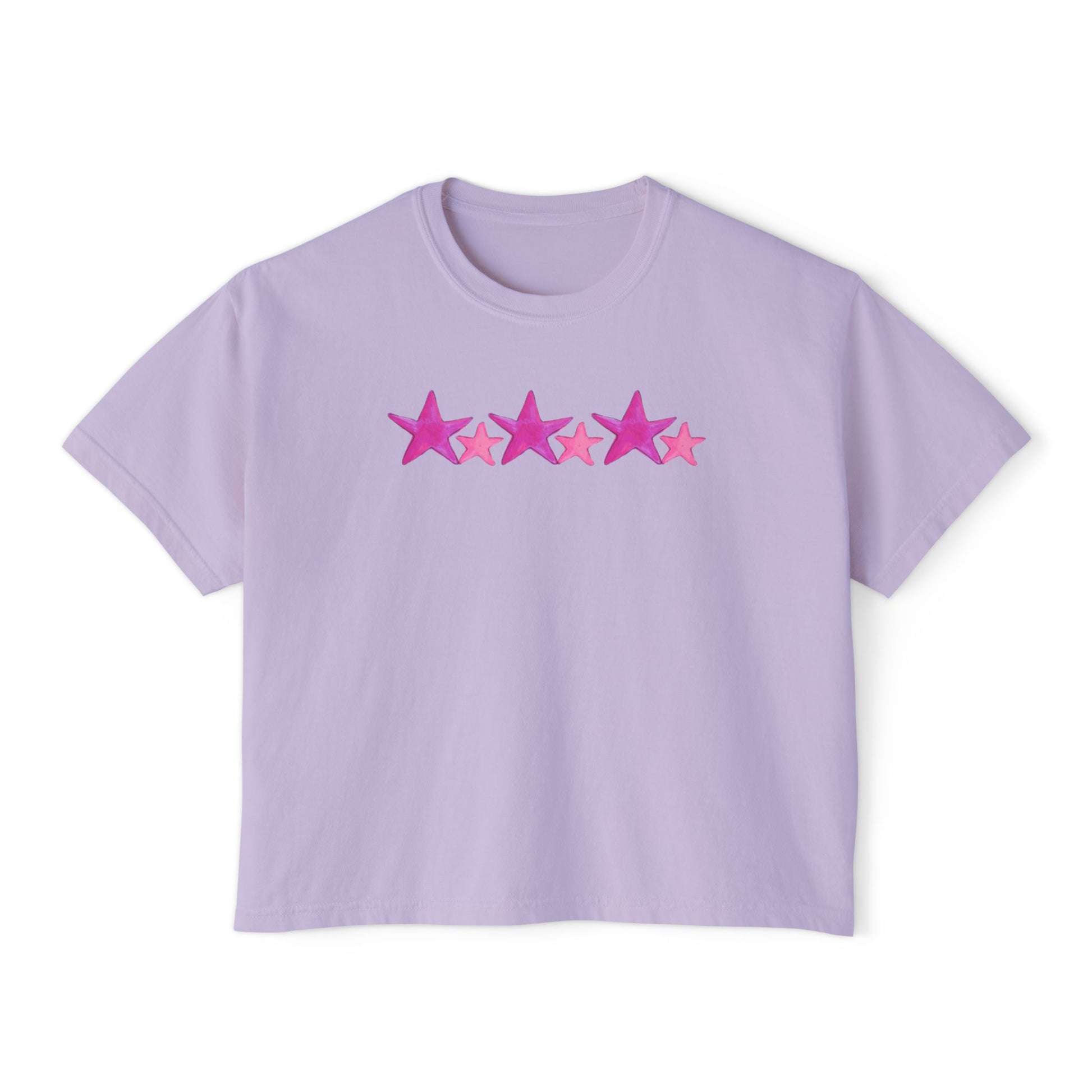 Starry Pink - Women's Cropped Tee - 100% Cotton