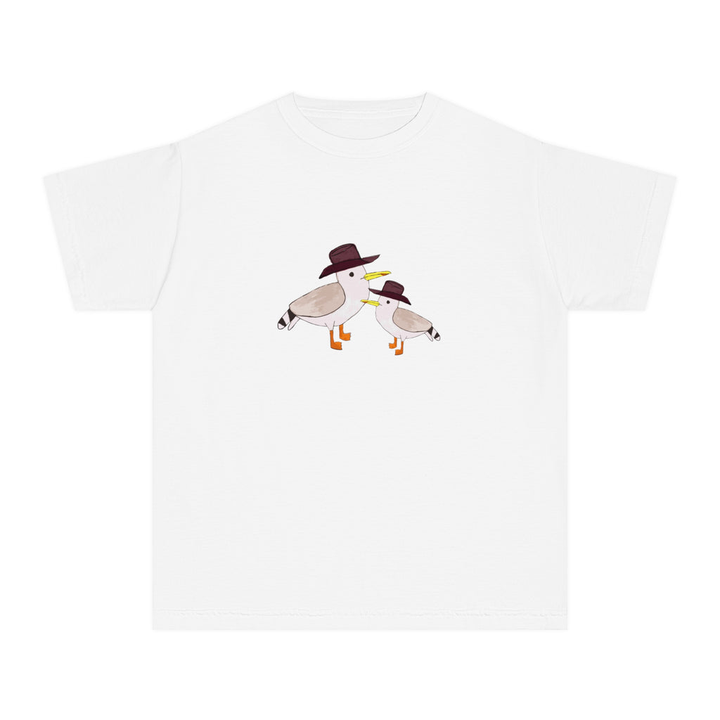 Cow Gulls - Brown Cowboy Hat - Kid's Tee - 100% Cotton