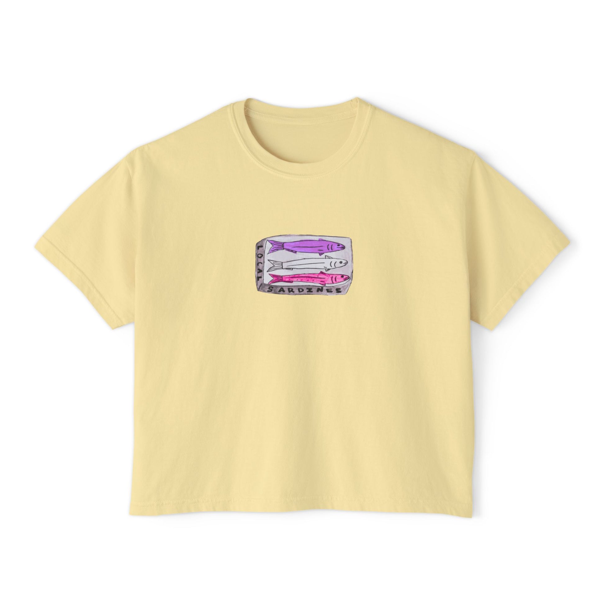 Local Sardines - Women's Cropped  Tee - 100% Cotton