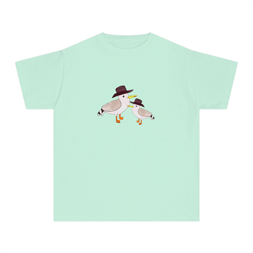 Cow Gulls - Brown Cowboy Hat - Kid's Tee - 100% Cotton