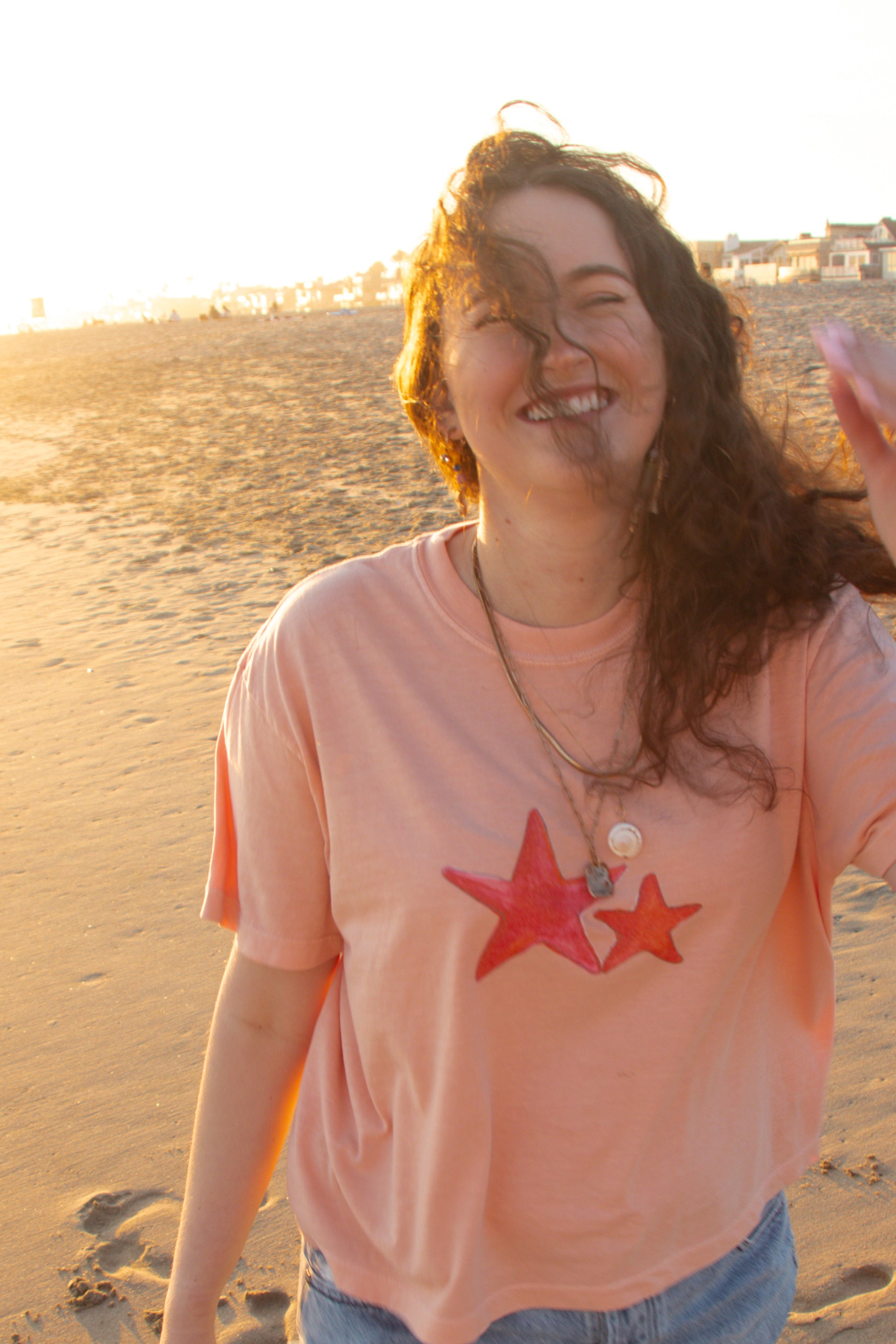 Starry Red - Women's Cropped  Tee - 100% Cotton