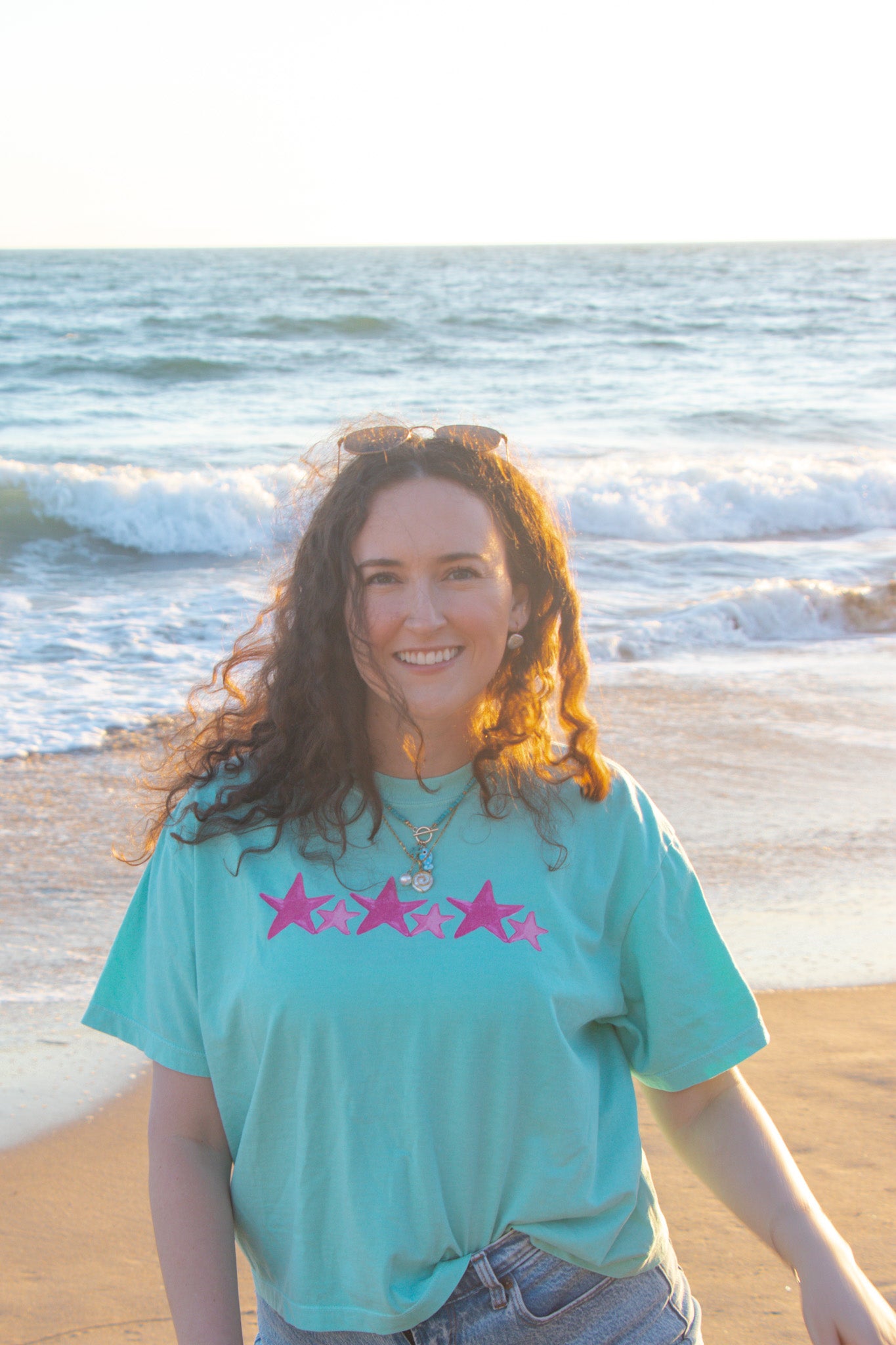 Starry Pink - Women's Cropped Tee - 100% Cotton