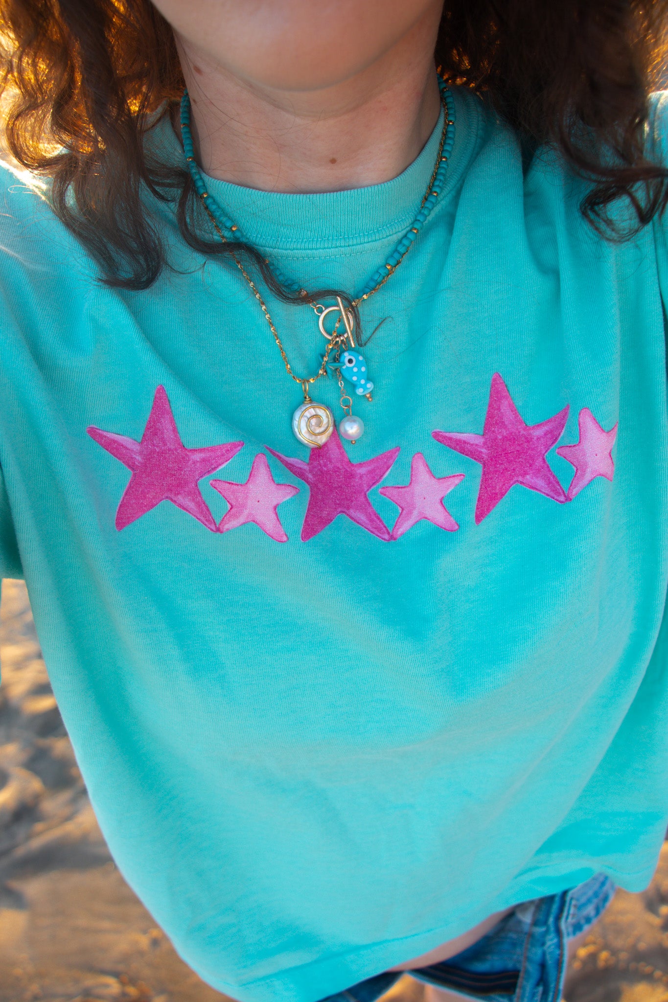 Starry Pink - Women's Cropped Tee - 100% Cotton