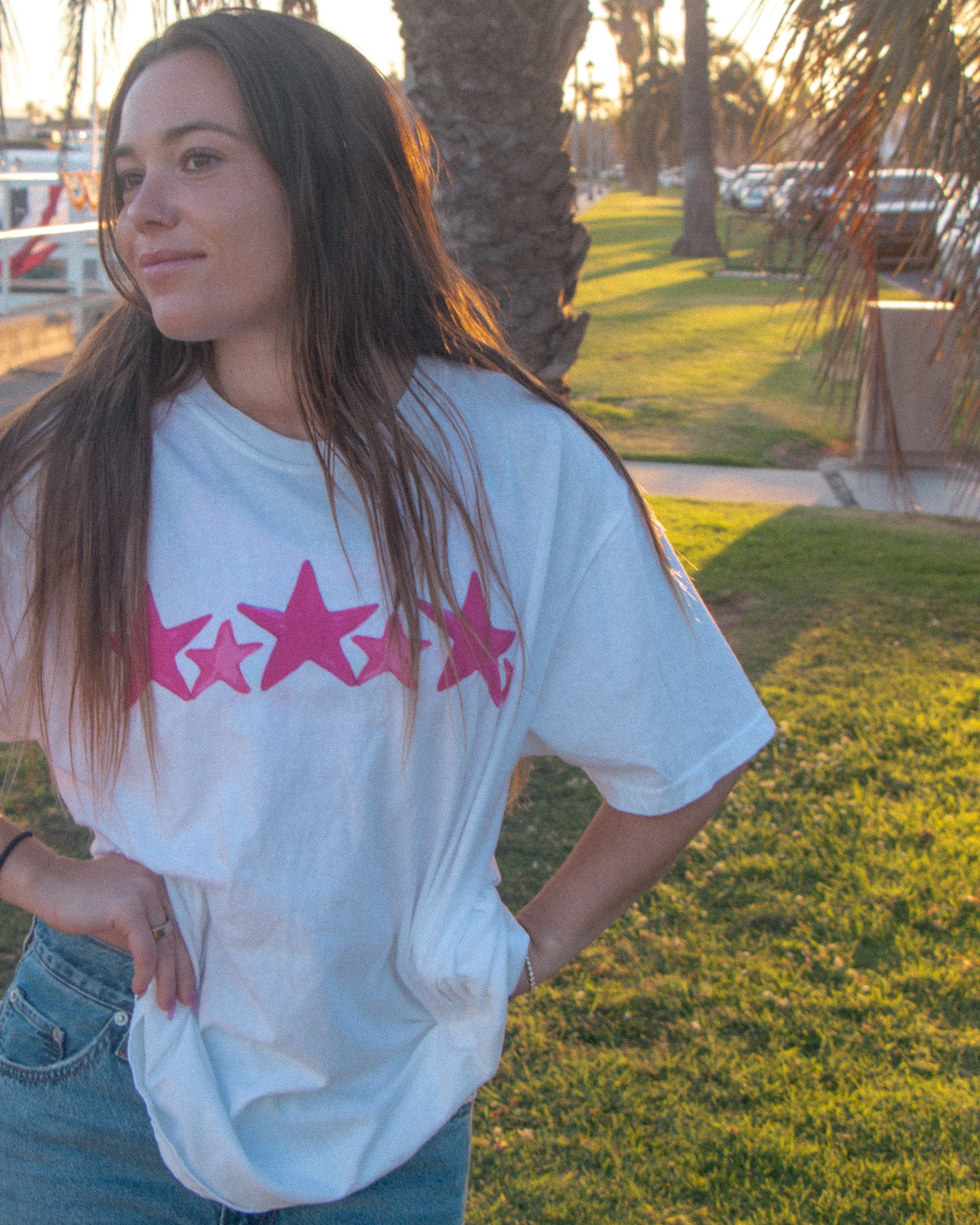 Starry Pink - Adult Tee - 100% Cotton