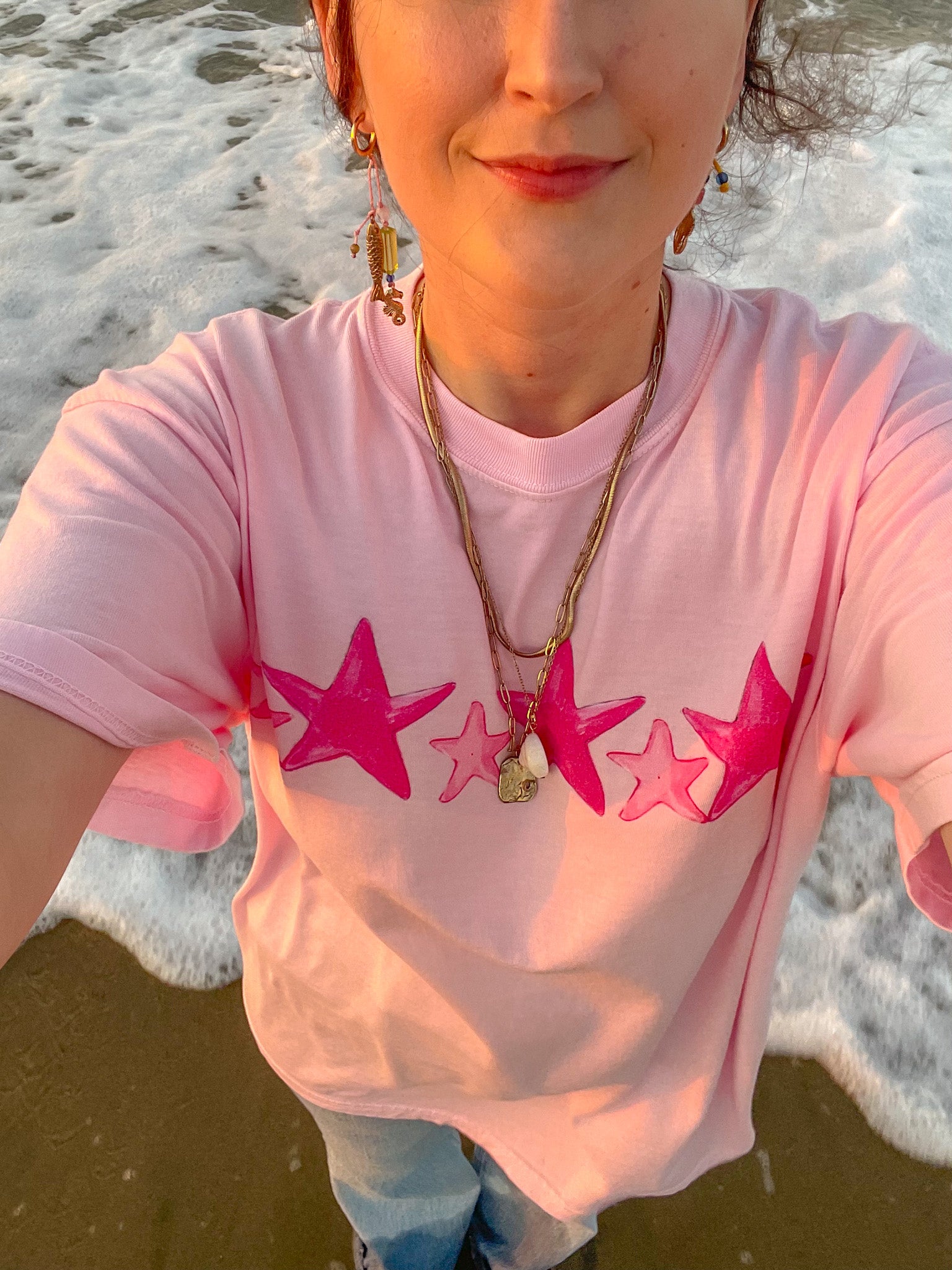 Starry Pink - Adult Tee - 100% Cotton